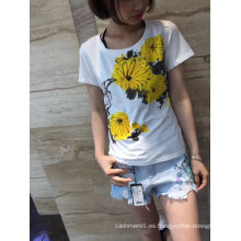 Summer Pure Chrysanthemum Printed Ladies Lovely camiseta